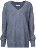 Beau Souci V-neck Jumper - Blue