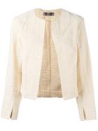 Sportmax Textured Cropped Jacket, Women's, Size: 42, Nude/neutrals, Cotton/ramie/spandex/elastane