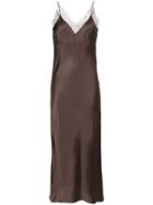 Walk Of Shame Lace Trim Slip Dress - Brown