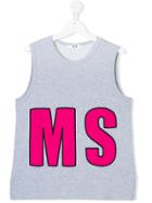 Msgm Kids Logo Patch Tank Top - Grey