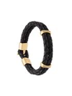 Nialaya Jewelry Interlaced Leather Bracelet, Men's, Black