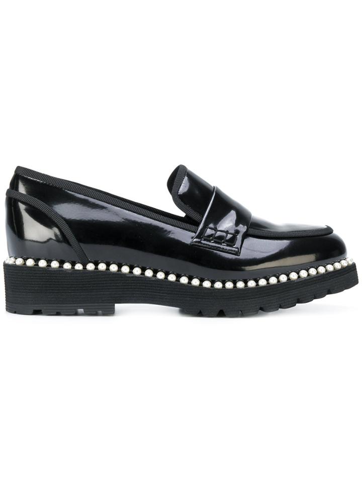 Suecomma Bonnie Pearl Embellished Loafers - Black
