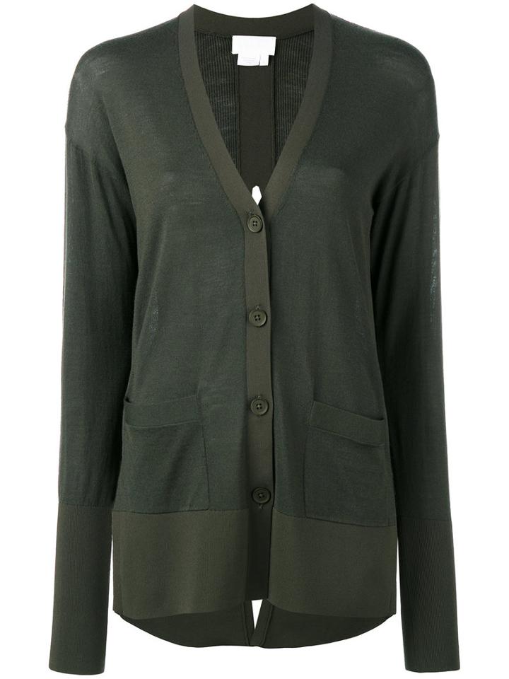 Dkny - Open Back Cardigan - Women - Nylon/spandex/elastane/merino - L, Women's, Green, Nylon/spandex/elastane/merino