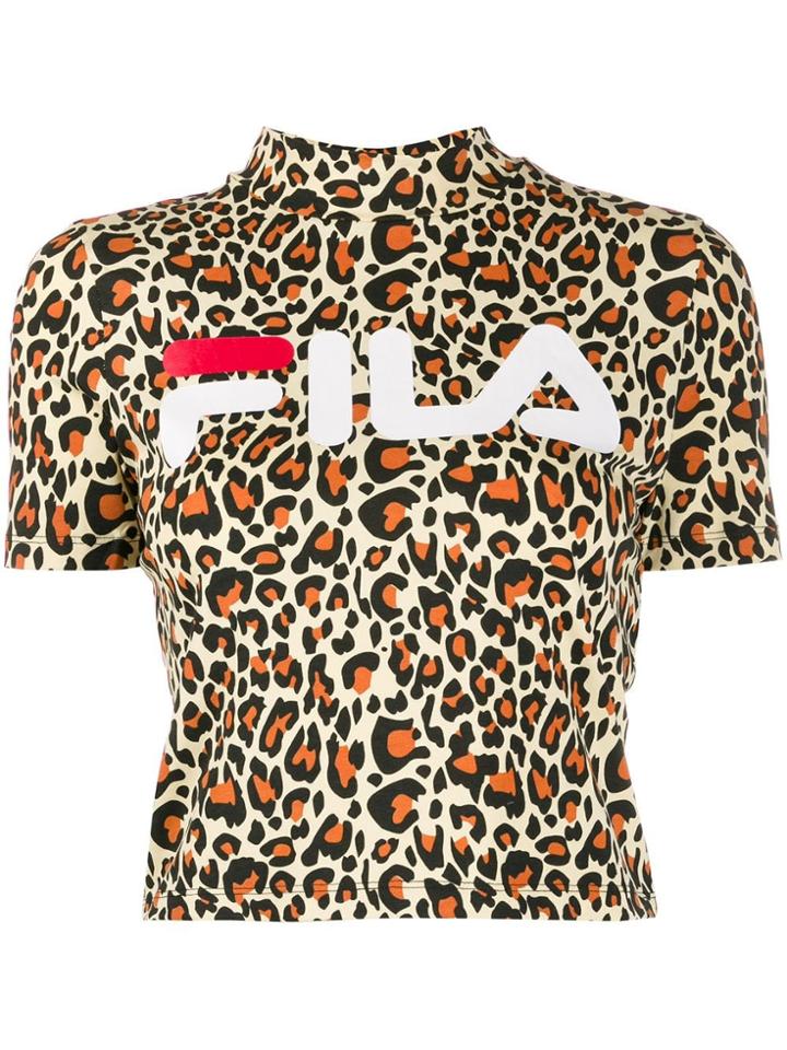 Fila Animal Print Logo T-shirt - Brown