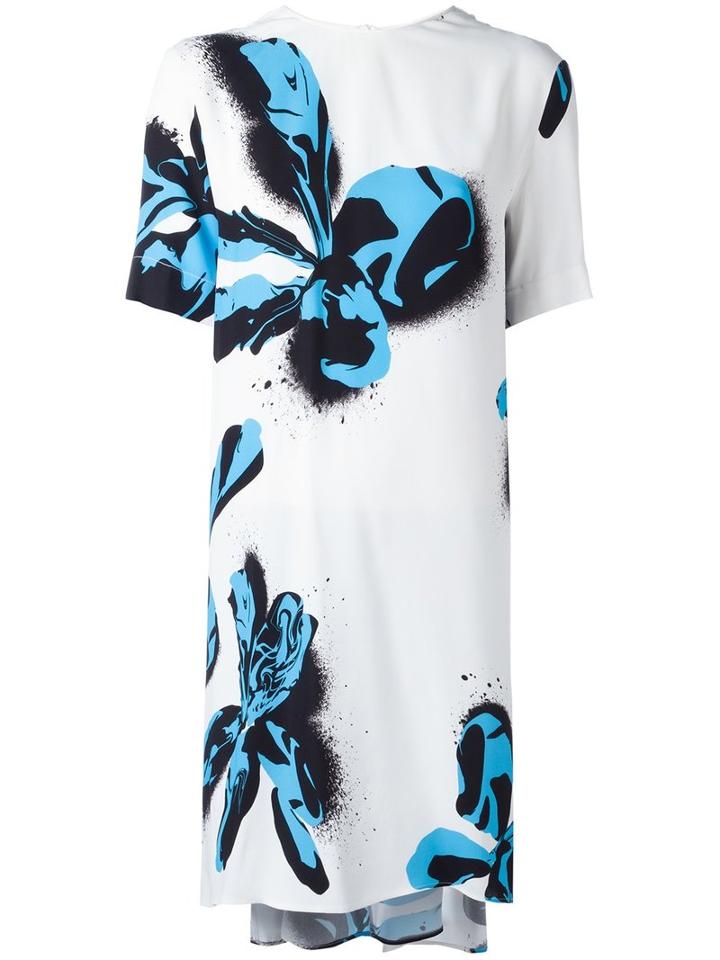 Cédric Charlier Floral Print Dress, Women's, Size: 44, White, Rayon