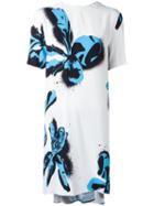 Cédric Charlier Floral Print Dress, Women's, Size: 44, White, Rayon