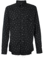 Saint Laurent Star Print Western Shirt, Men's, Size: M, Black, Cotton