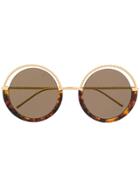 Boucheron Eyewear Tortoiseshell Effect Sunglasses - Brown
