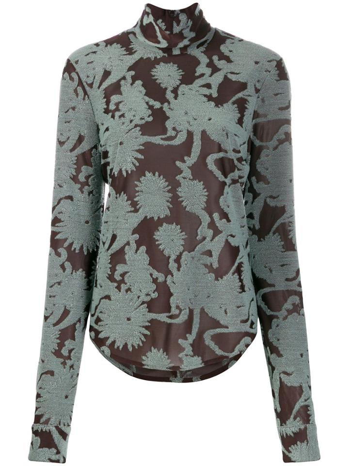 Jil Sander Floral-jacquard Top - Green