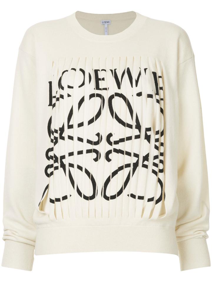 Loewe Cashmere Cut Out Logo Sweater - White