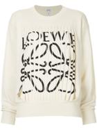 Loewe Cashmere Cut Out Logo Sweater - White