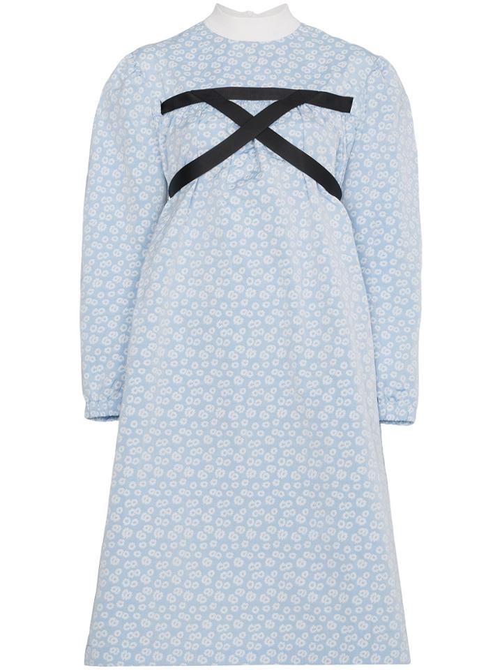 Shushu/tong Floral Midi Dress With Harness - Blue