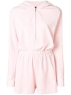 Juicy Couture Swarovski Embellished Velour Romper - Pink & Purple