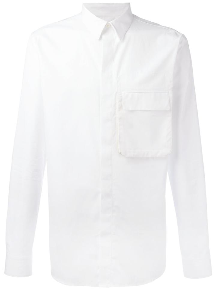 Givenchy Flap Pocket Shirt, Men's, Size: 40, White, Cotton/silk/polyester