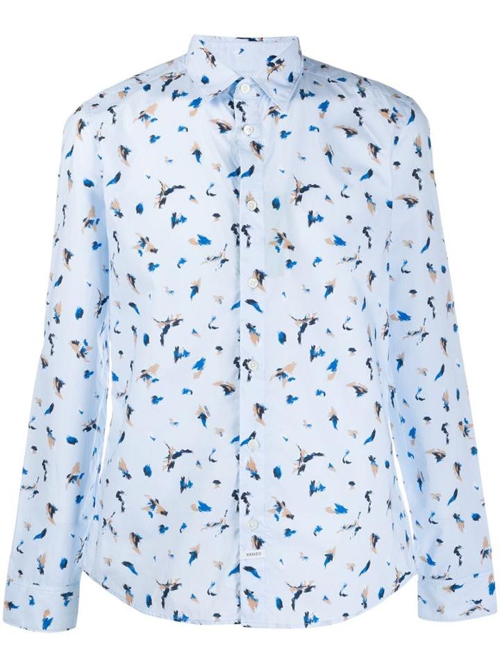 Kenzo Abstract Print Shirt - Blue