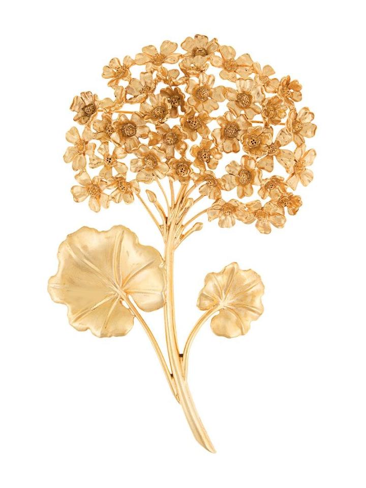 Oscar De La Renta Geranium Brooch - Metallic