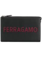 Salvatore Ferragamo Studded Logo Document Holder - Black
