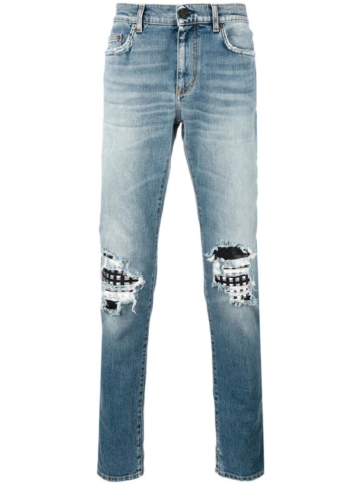 Saint Laurent Biker Jeans - Blue