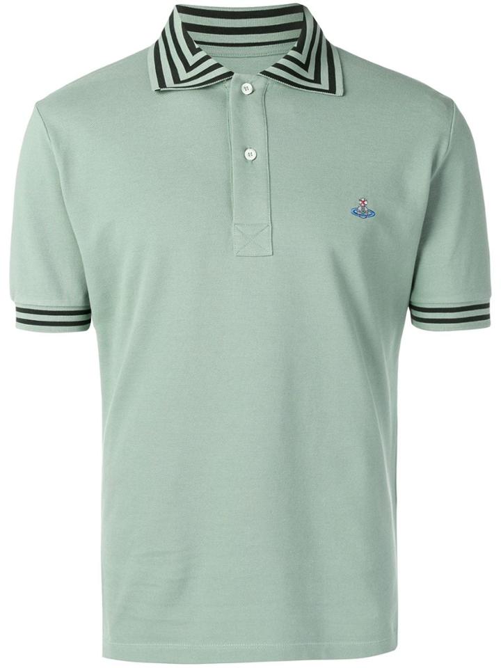 Vivienne Westwood Logo Embroidered Polo Top - Green