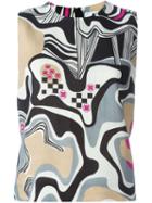 Msgm Abstract Print Tank Top, Women's, Size: 42, Nude/neutrals, Linen/flax