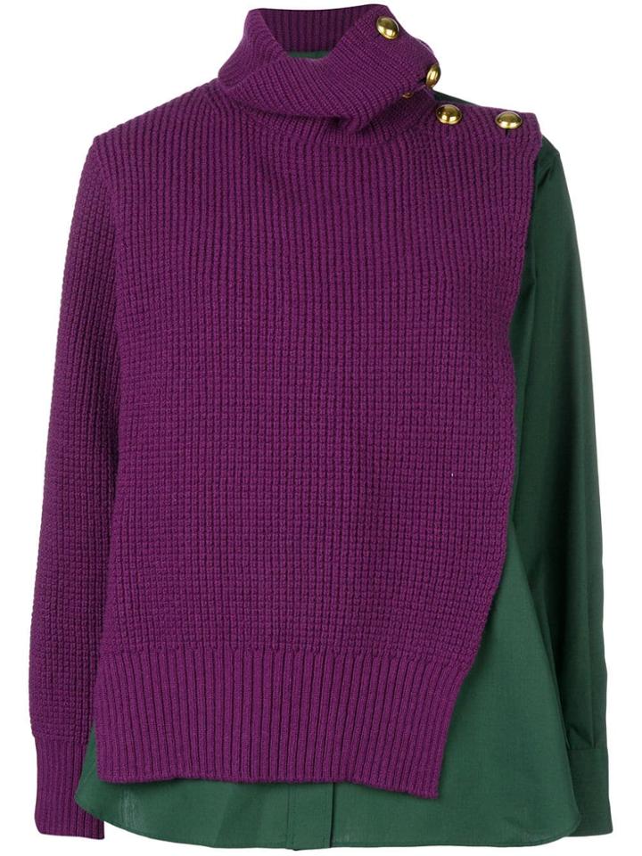 Sacai Loose Fitted Sweater - Green