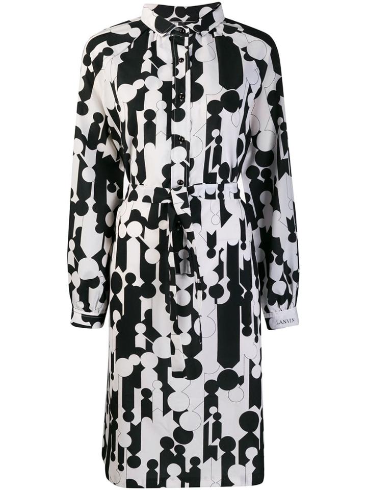 Lanvin Vintage 2000's Geometric Pattern Dress - Black