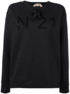No21 Logo Print Sweatshirt, Women's, Size: 42, Black, Cotton