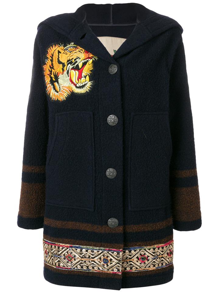 History Repeats Single Breasted Coat - Blue