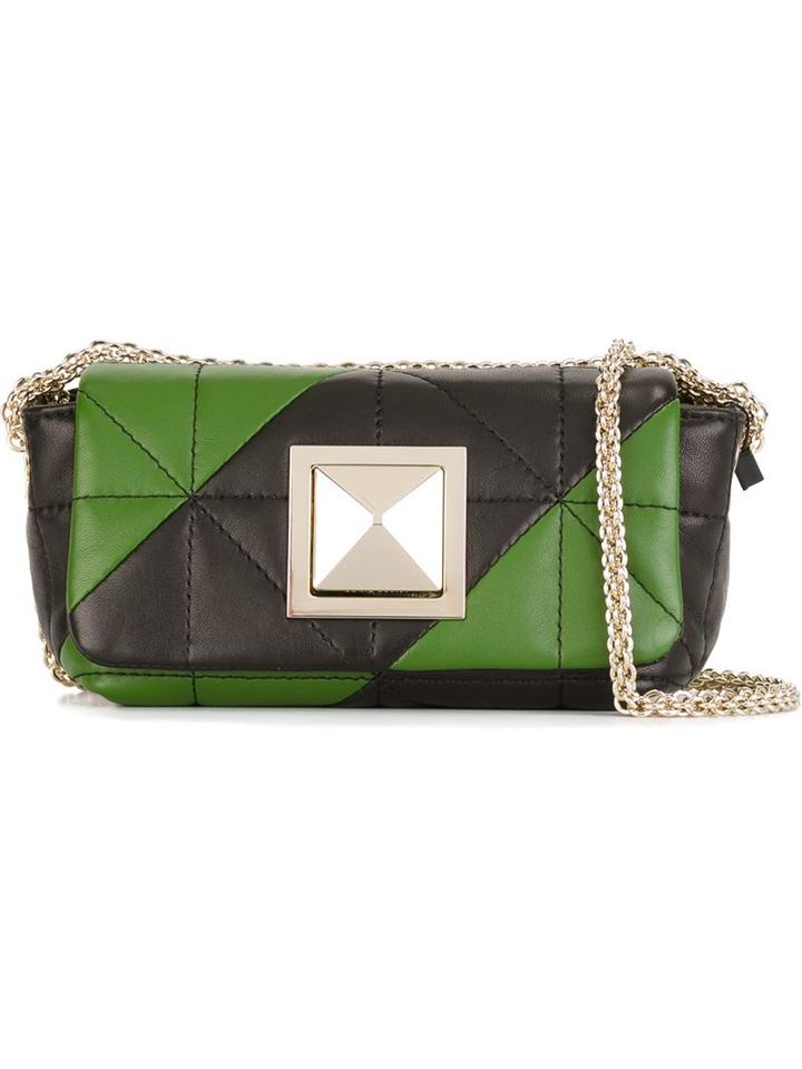Sonia Rykiel Striped Quilted Cross Body Bag, Women's, Black
