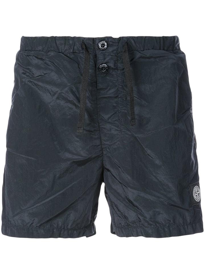 Stone Island Logo Shorts - Black