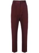 Victoria Victoria Beckham Cropped Trousers - Pink & Purple