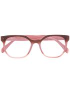 Prada Eyewear Two Tone Rounded Frame Glasses - Pink & Purple