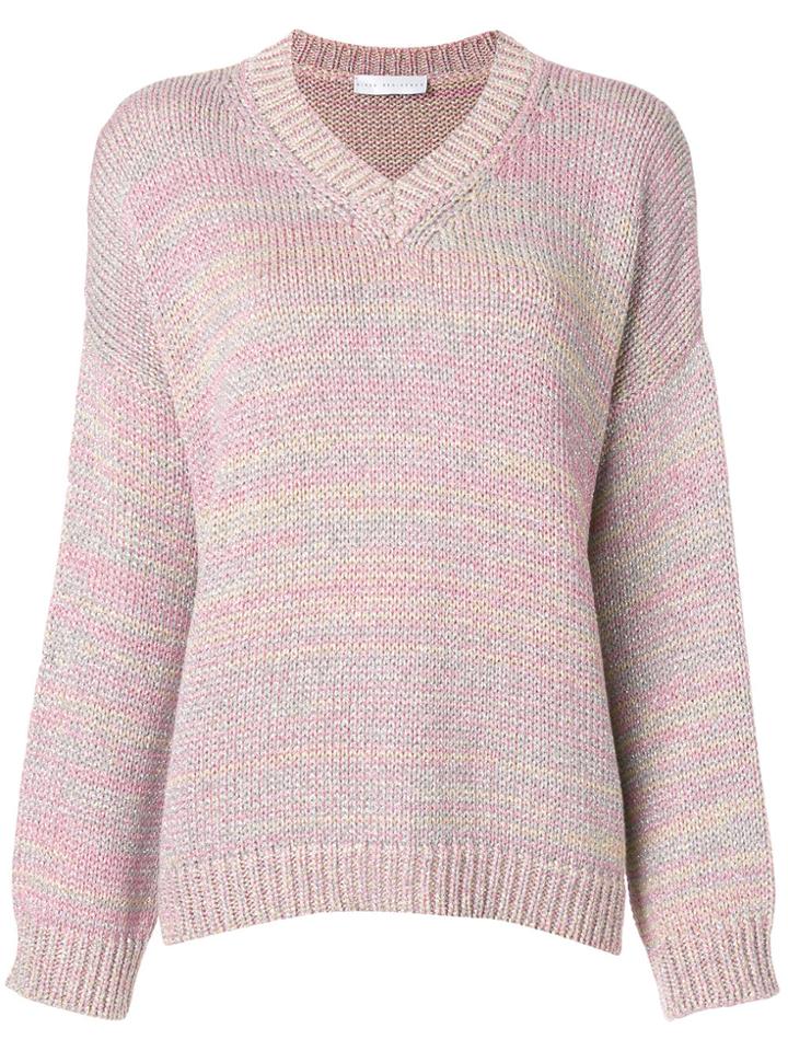 Giada Benincasa Lurex Oversized Sweater - Pink & Purple