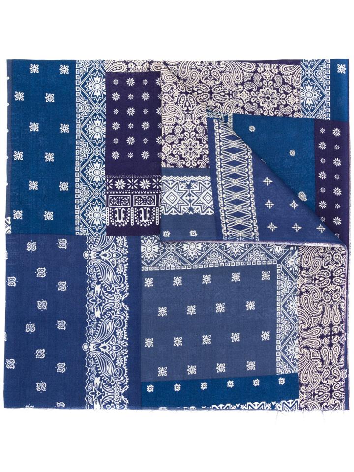 Satisfy Print Bandana Scarf - Blue