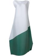 Issey Miyake Colourblock Sleeveless Satin Maxi Dress - Green