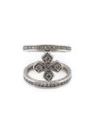 Loree Rodkin Mini Halo Princess Cross Diamond Mid Finger Ring -