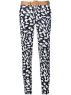 Sophie Theallet Animal Print Slim-fit Trousers, Women's, Size: 6, Black, Polyamide/polyester/cotton
