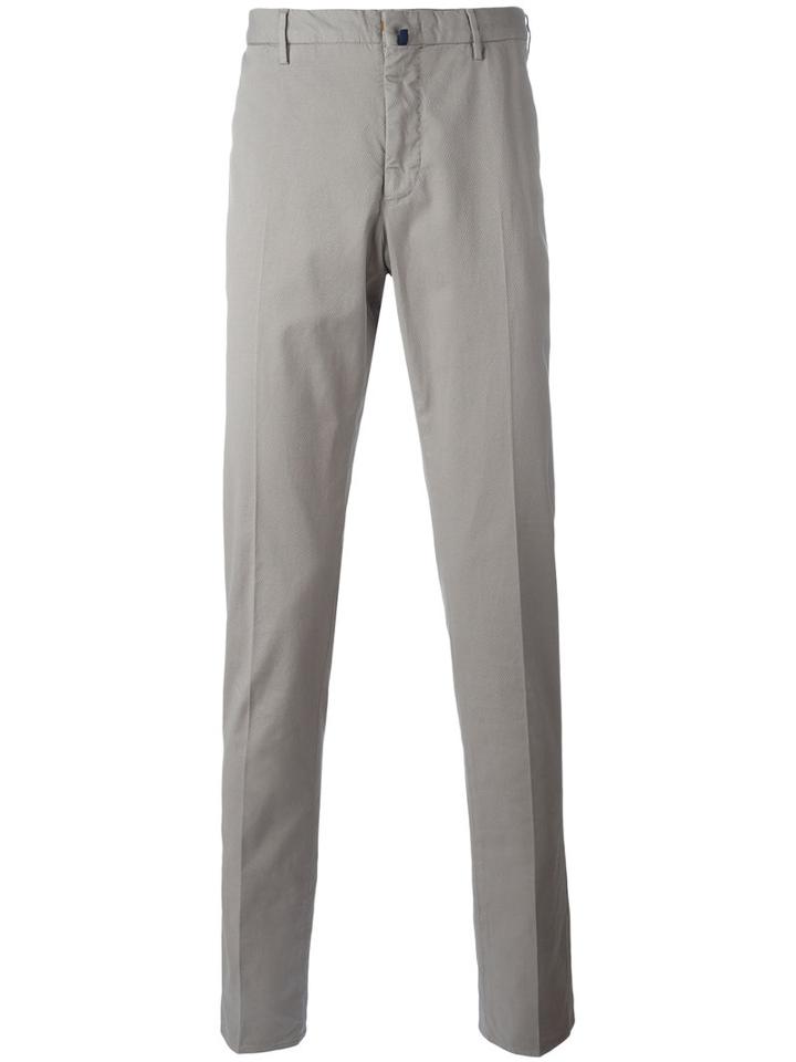Incotex Classic Chinos, Size: 50, Grey, Cotton/spandex/elastane