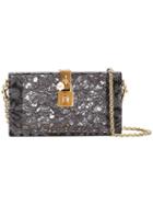 Dolce & Gabbana Dolce Box Clutch, Women's, Grey, Lurex/plexiglass