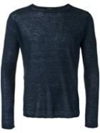 Zanone Fine Knit Jumper, Men's, Size: 54, Blue, Linen/flax