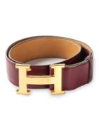 Hermès Vintage H Buckle Belt, Women's, Size: 60, Red