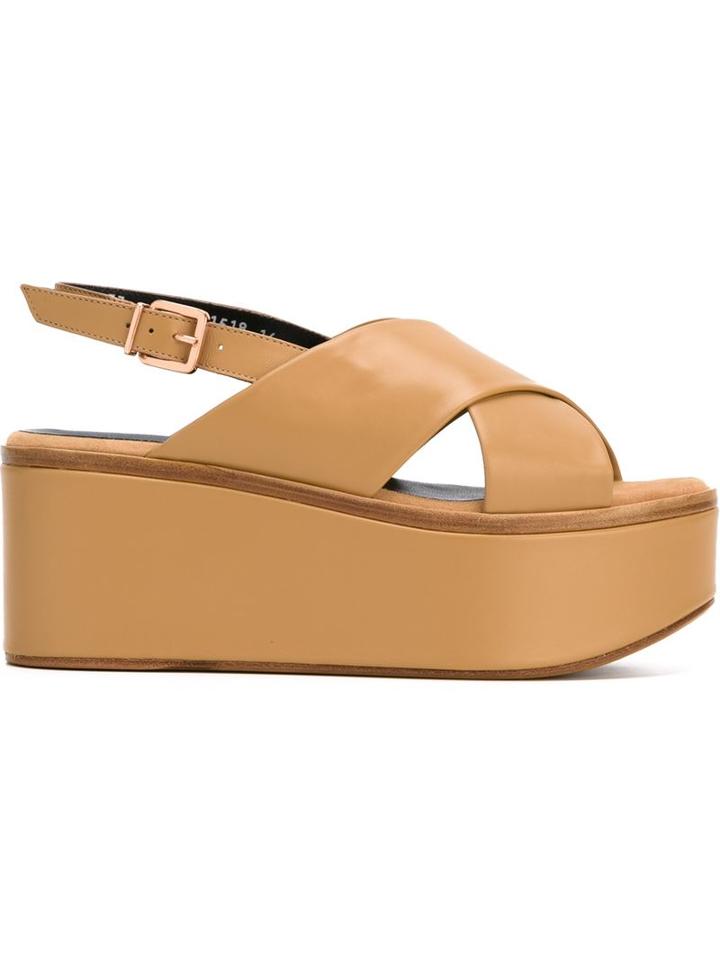 Robert Clergerie Flix Sandals, Women's, Size: 39, Brown, Wood/calf Leather/leather