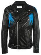Faith Connexion Brexit Biker Jacket, Men's, Size: 46, Black, Calf Leather/acetate/polyester