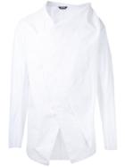 Moohong Front Draped Shirt, Men's, Size: 48, White, Cotton/spandex/elastane