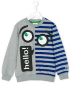 Fendi Kids Hello Sweatshirt, Girl's, Size: 6 Yrs, Grey