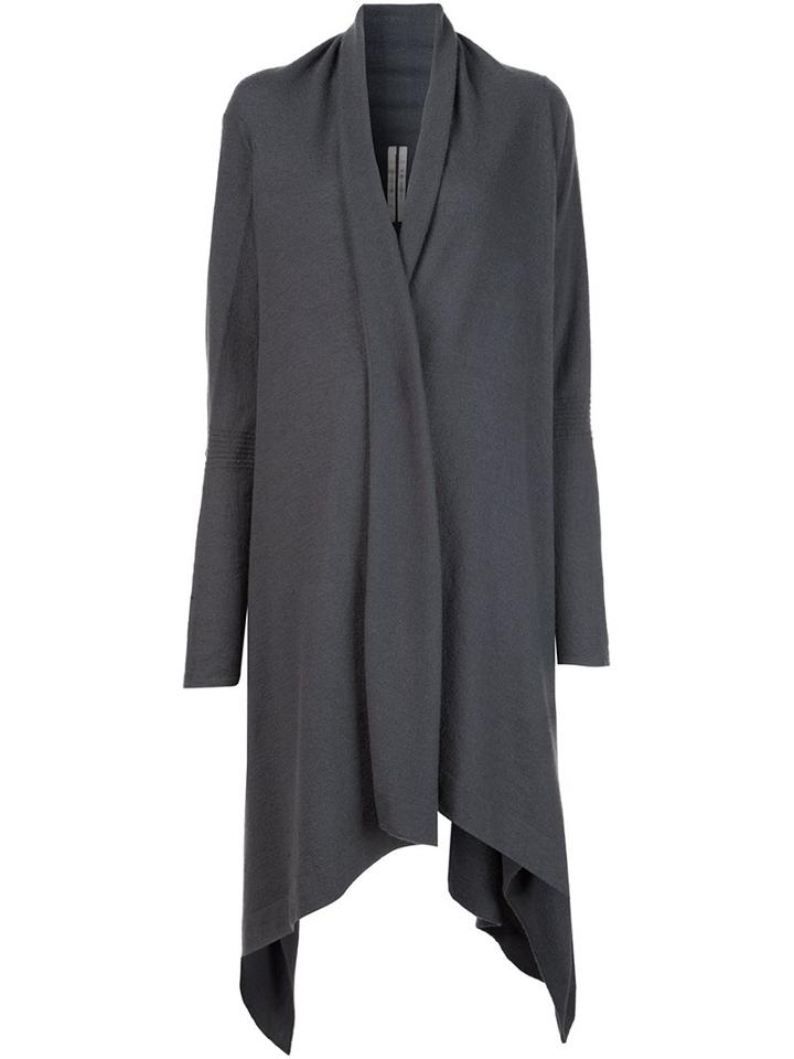 Rick Owens Asymmetric Cardigan, Women's, Size: 40, Grey, Cashmere