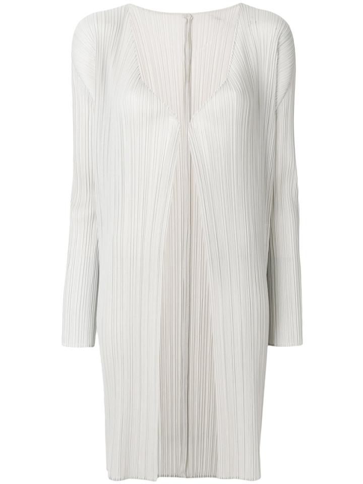 Pleats Please By Issey Miyake Fitted Cardi-coat - Nude & Neutrals