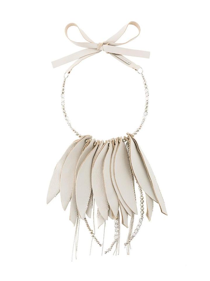 Fabiana Filippi Short Fringed Necklace, Women's, Metallic