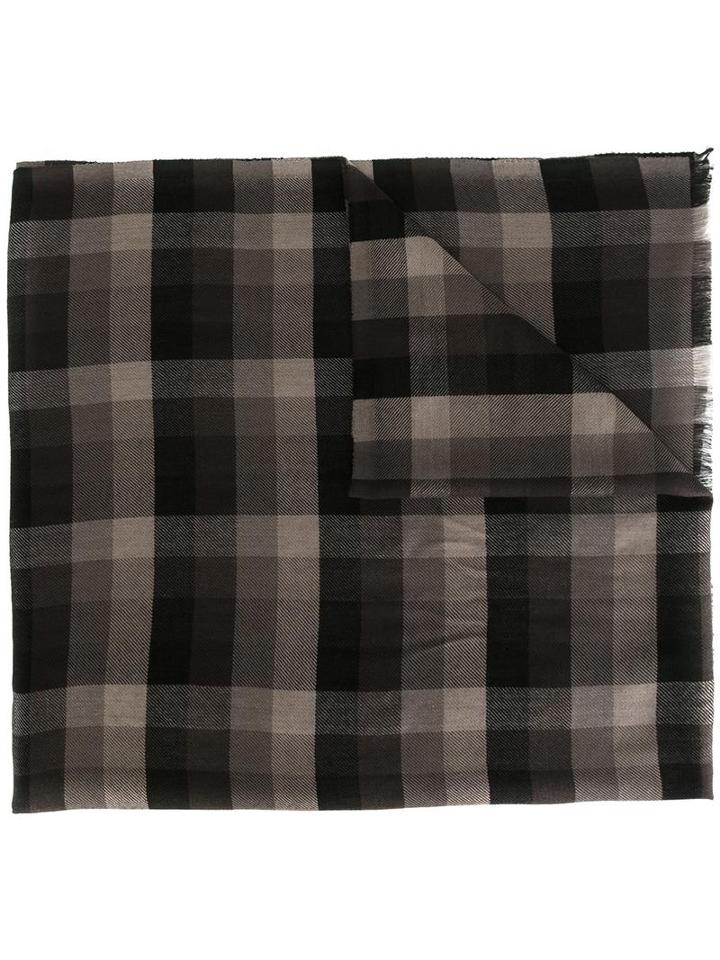 Ermenegildo Zegna Checked Scarf, Men's, Nude/neutrals, Wool/cashmere/silk