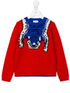Gucci Kids Tiger Intarisa Jumper, Boy's, Size: 10 Yrs, Red